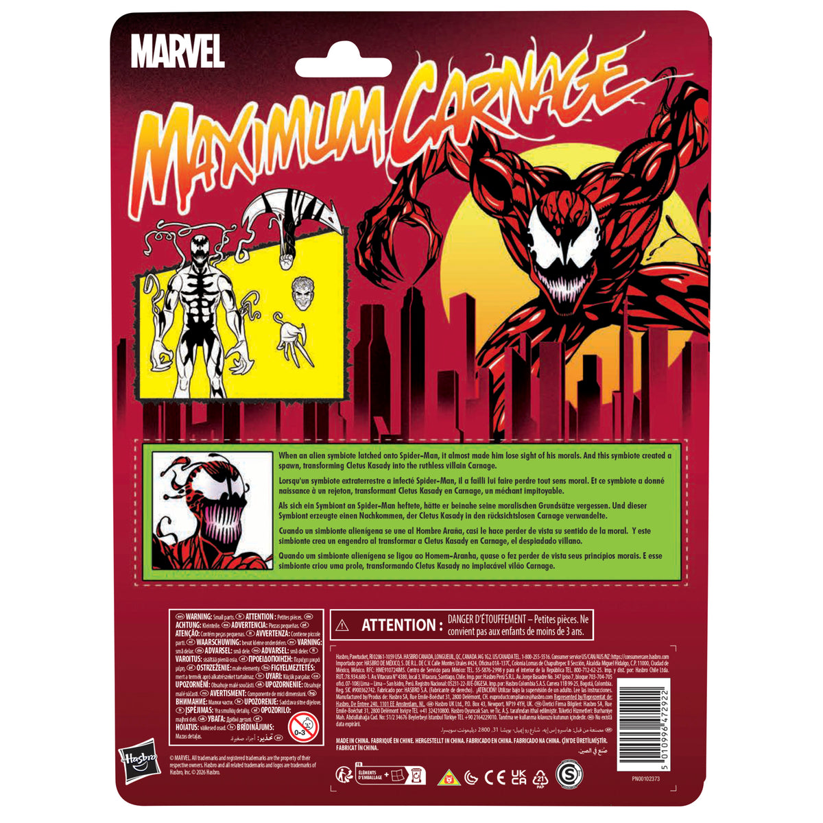 Marvel Legends Retro Cardback Carnage (VHS Variant), Maximum Carnage