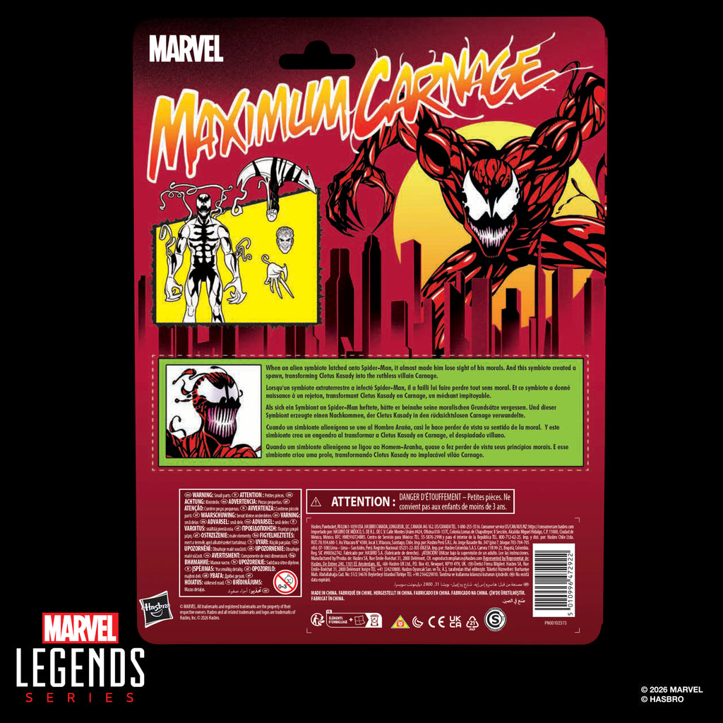 Marvel Legends Retro Cardback Carnage (VHS Variant), Maximum Carnage