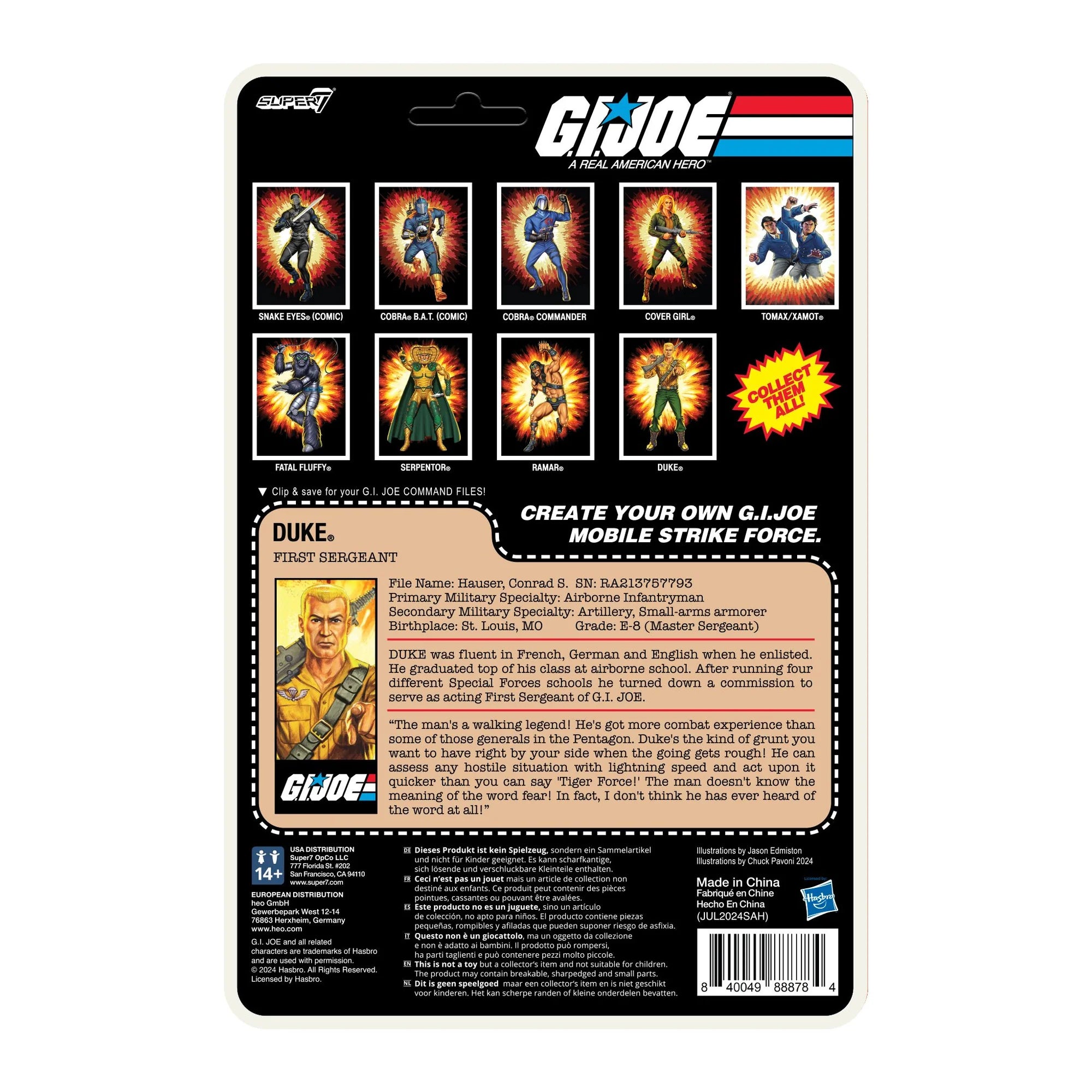 G.I. Joe ReAction+ Duke (Cartoon) First Sergeant 3.75" Action Figure – Super7