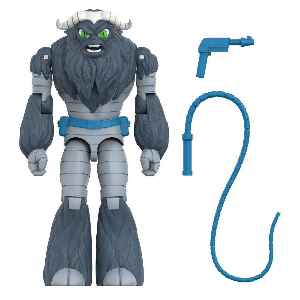Fatal Fluffy ReAction+ figure front view with Cobra Blaster Pistol and Whip accessories – Super7 G.I. Joe