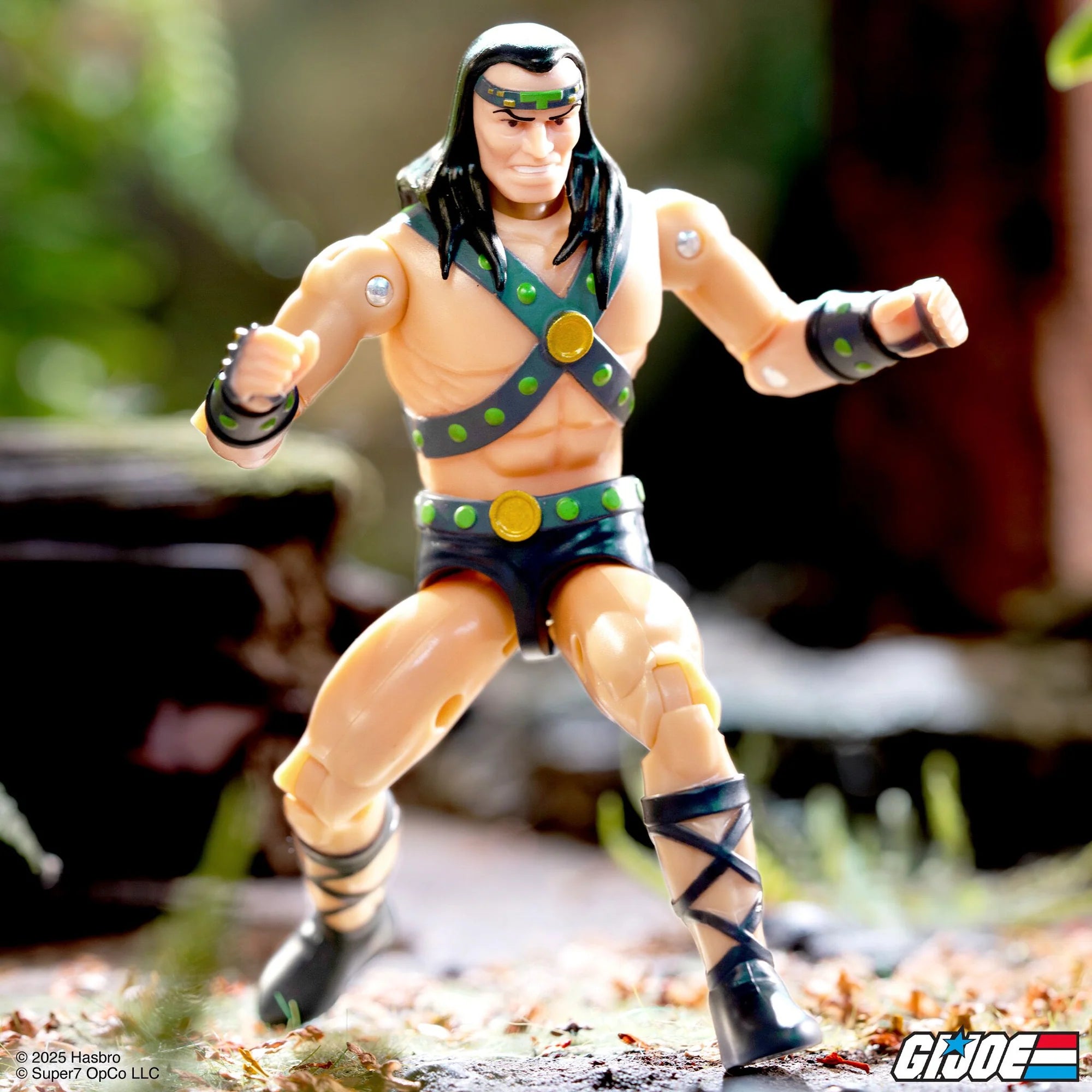 Ramar ReAction+ figure action pose in fighting stance outdoors – Super7 G.I. Joe Wave 2