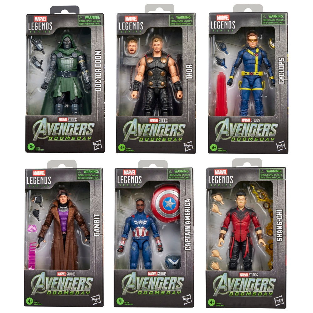 Marvel Legends Series – Avengers: Doomsday 6-Figure Bundle | Doctor Doom, Thor, Cyclops, Gambit, Captain America & Shang-Chi | Hasbro