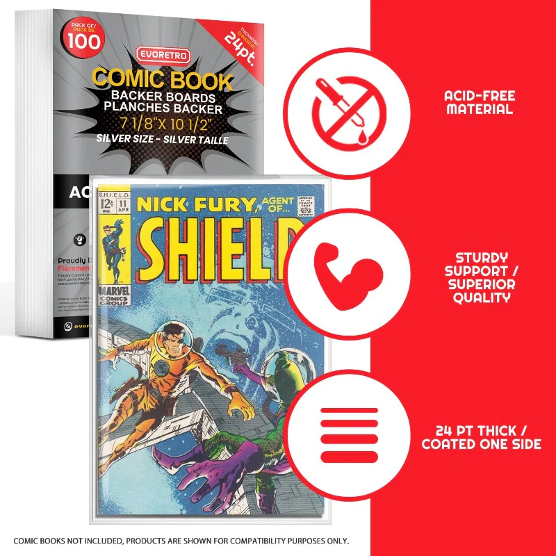 EVORETRO backer boards with Giant-Size X-Men Marvel Milestone Edition – crystal clear board shown