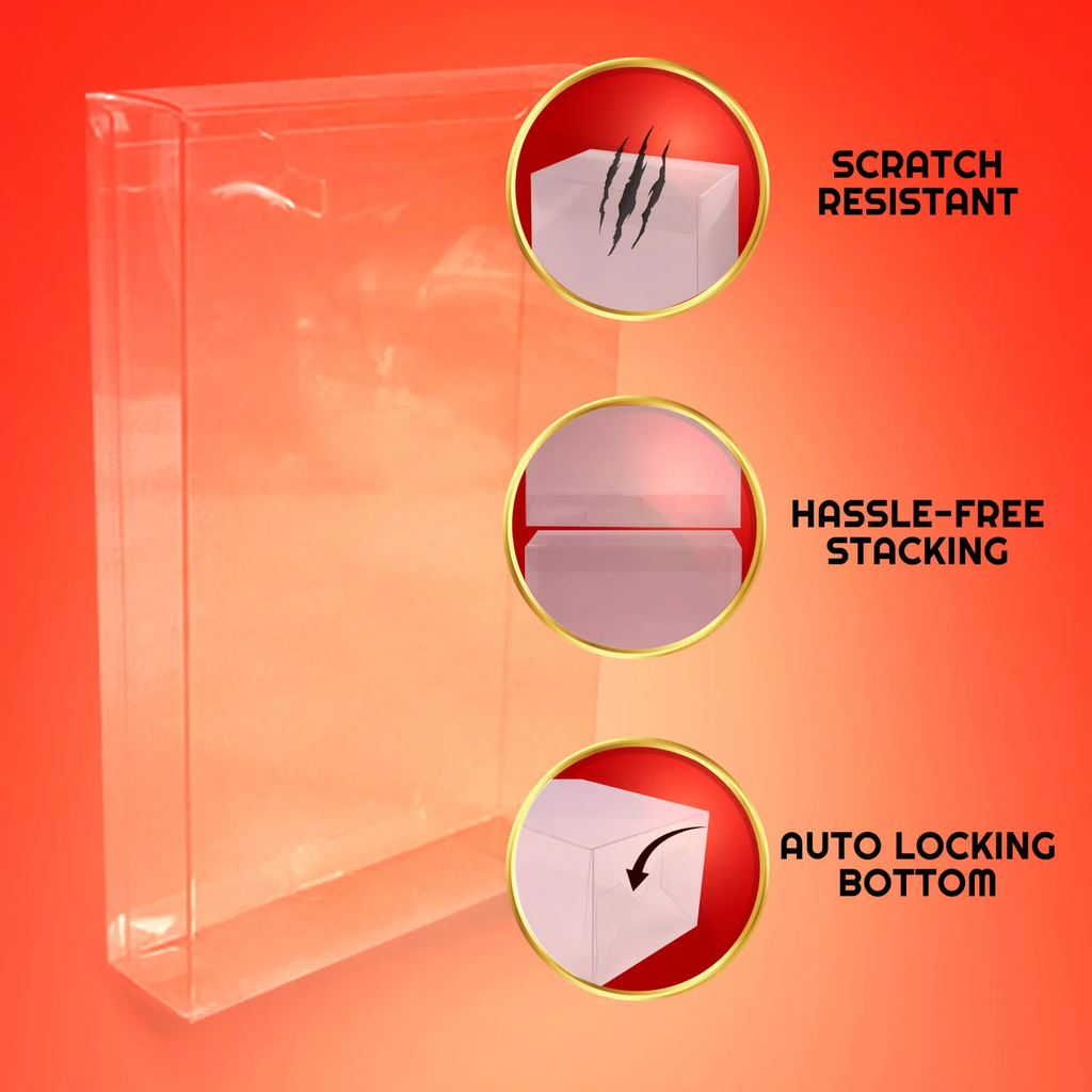 Scratch resistant, hassle-free stacking, auto-locking bottom features
