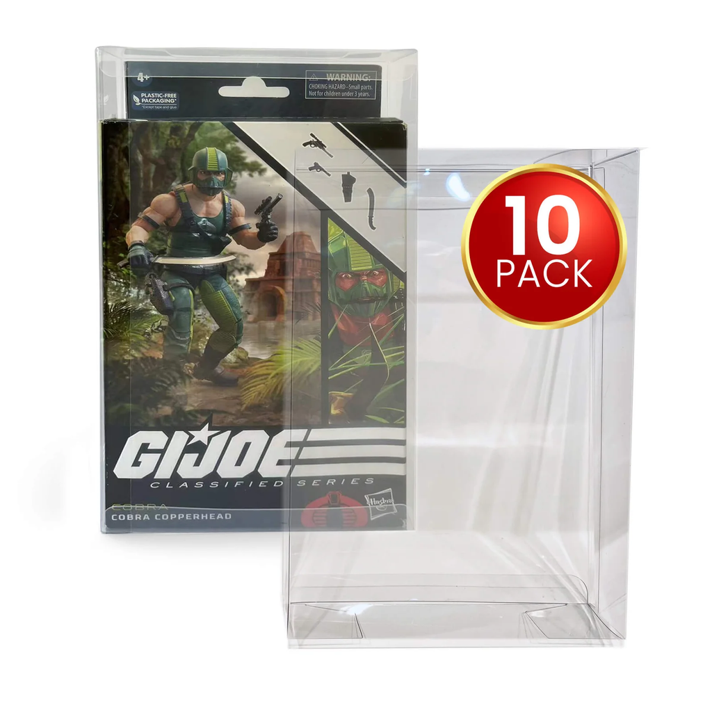 EVORETRO display case protector for GI Joe Classified Series no-window box with hanger – 10 pack with Cobra Copperhead