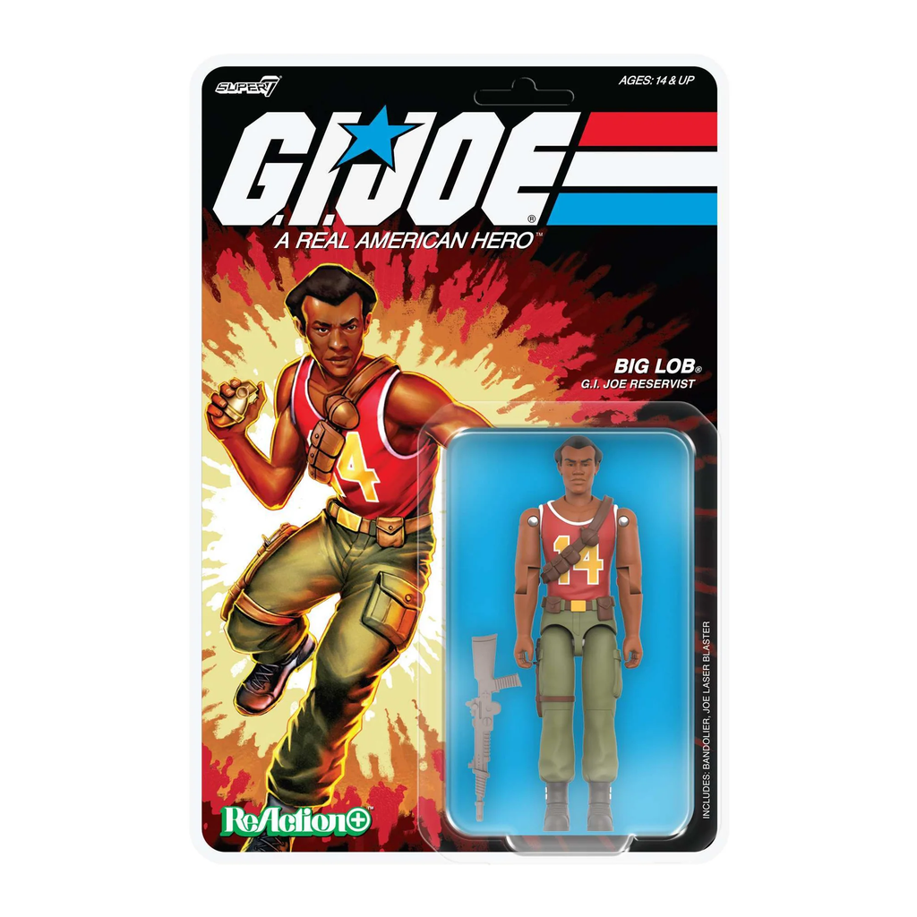 G.I. Joe ReAction+ Big Lob Movie G.I. Joe Reservist 3.75" figure on blistered cardback – Super7 Wave 5
