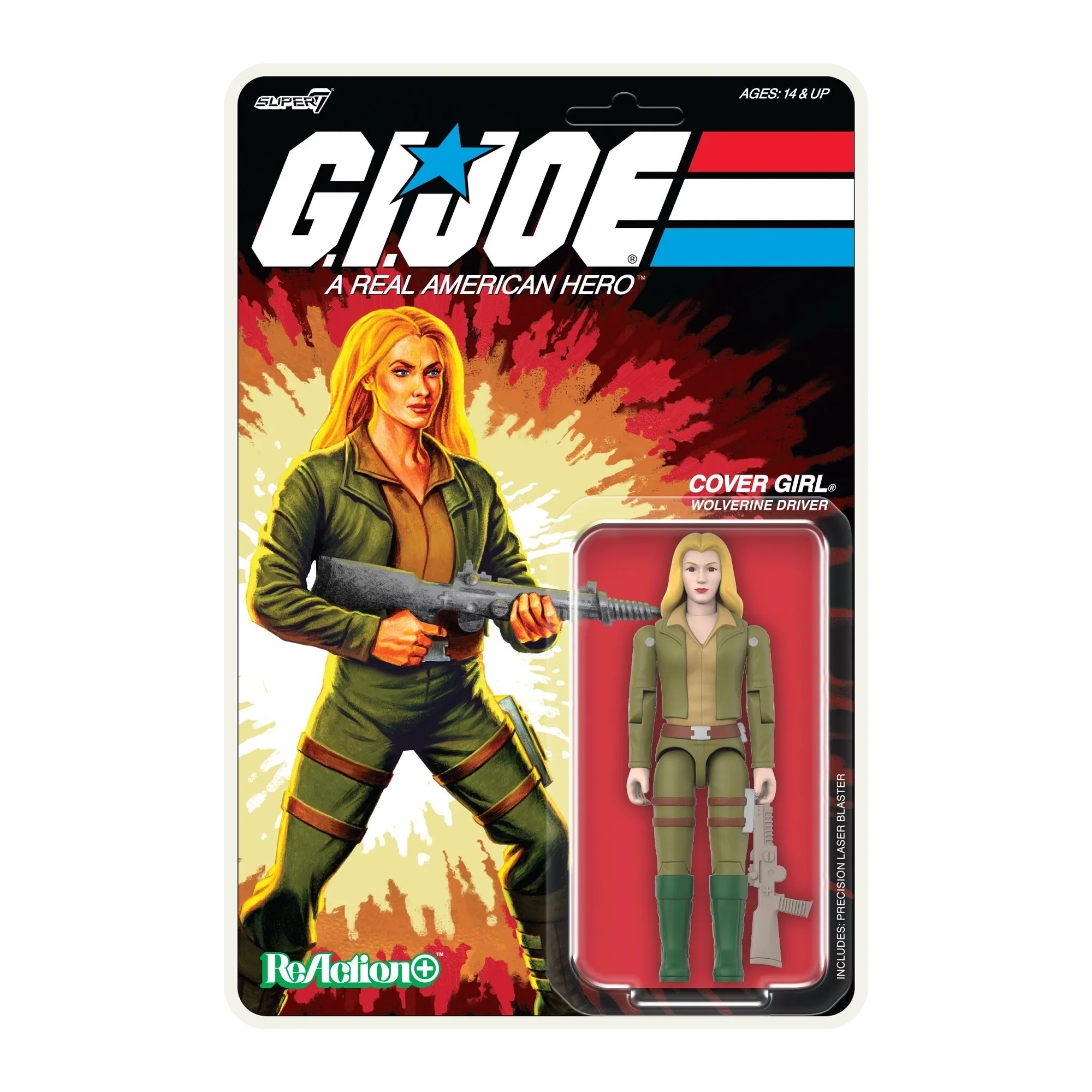 G.I. Joe ReAction+ Cover Girl Blonde Wolverine Driver 3.75" figure on blistered cardback – Super7