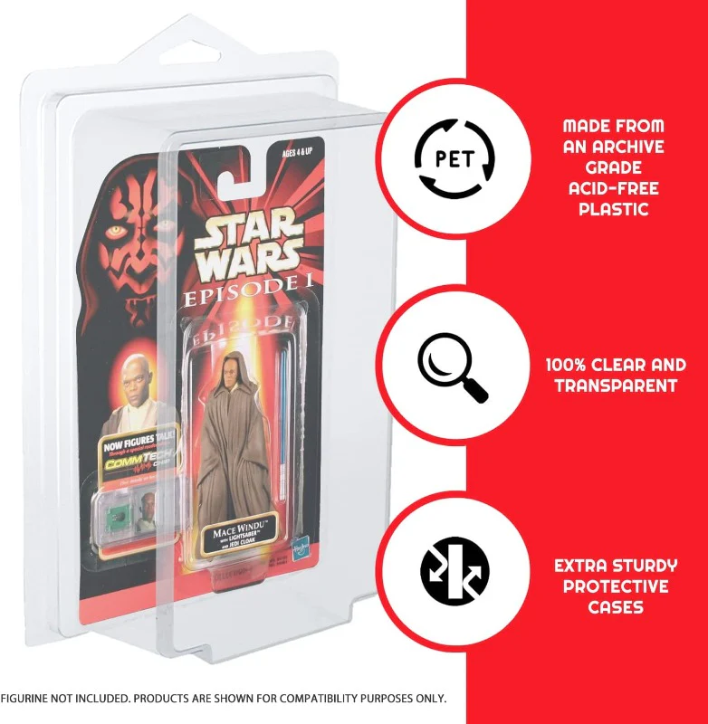 Fits a wide variety of carded action figures – Star Wars, GI Joe, Cobra