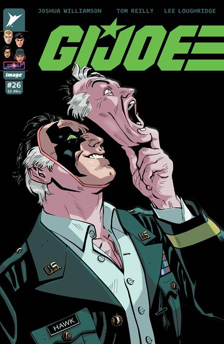 G.I. Joe #26 Cover A comic cover by Tom Reilly, featuring Hawk and another Joe reacting to an off-panel scene