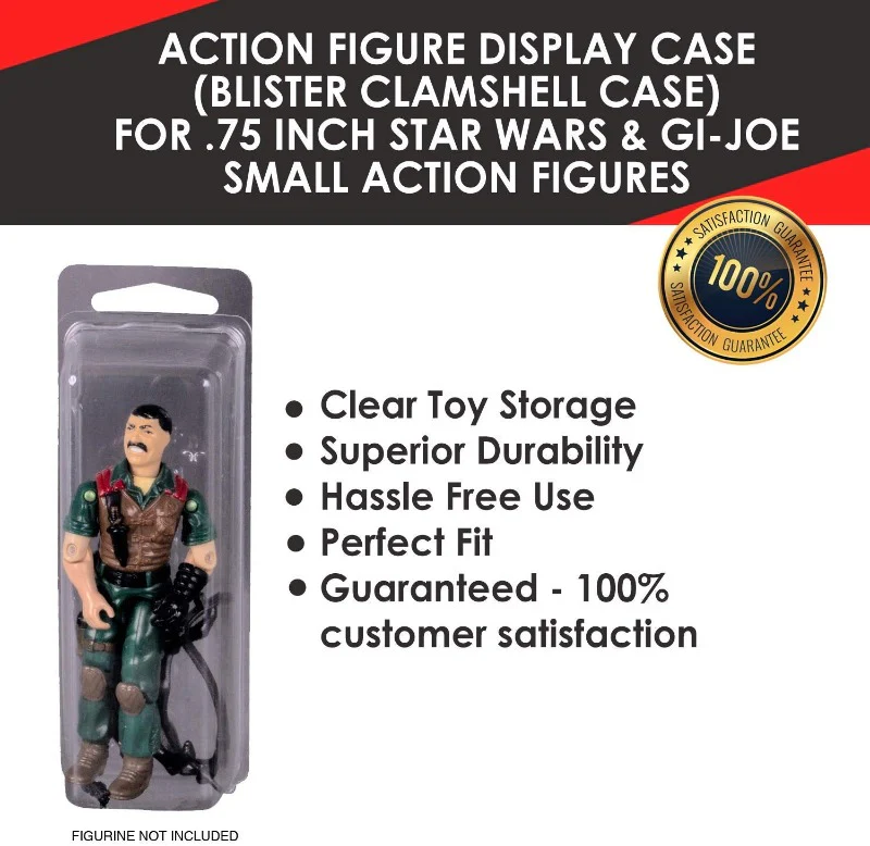 Action Figure Display Case Blister Clamshell for 0.75 inch Star Wars and GI Joe small action figures