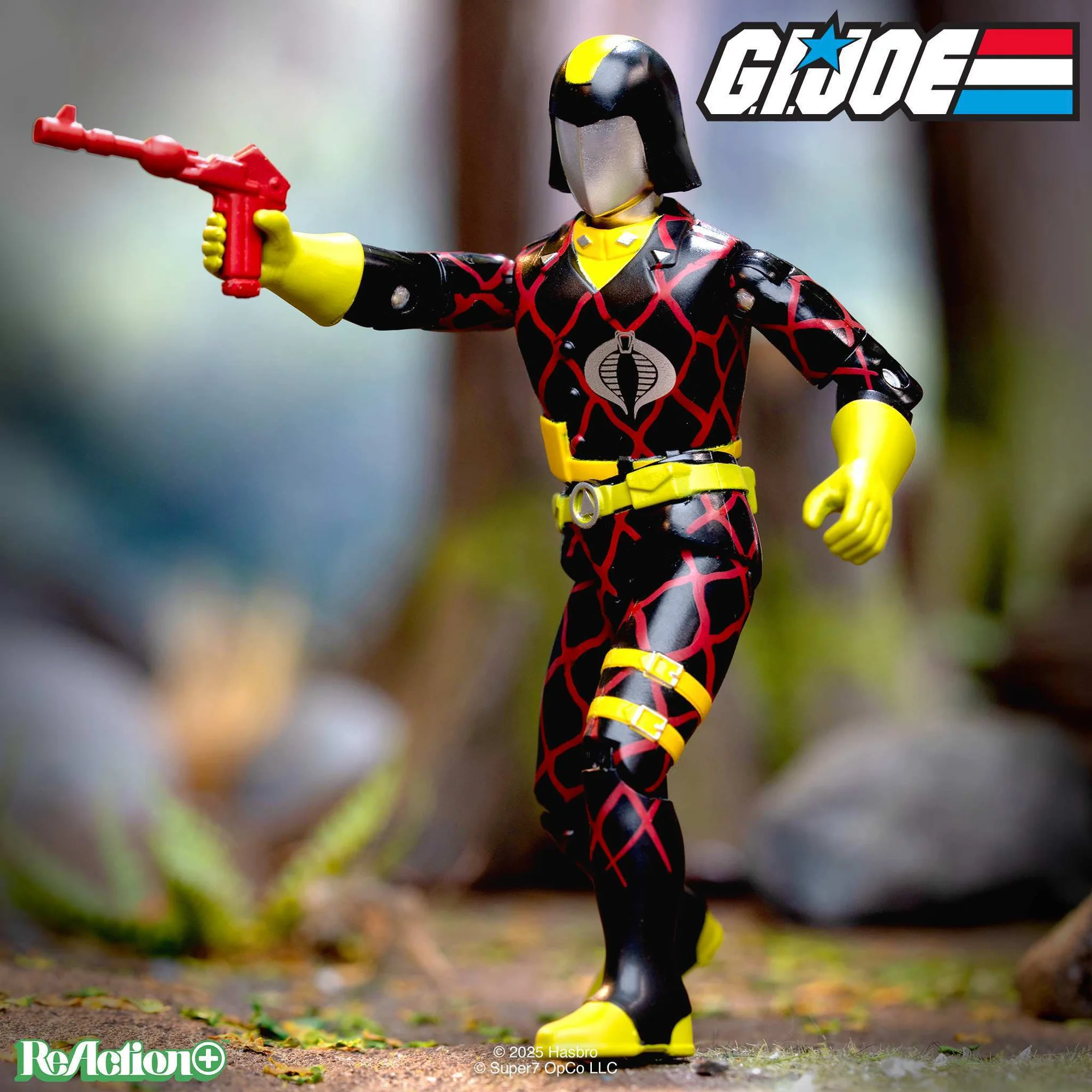 Cobra Commander Python Patrol ReAction+ figure side pose with Grenade Gun – Super7 G.I. Joe