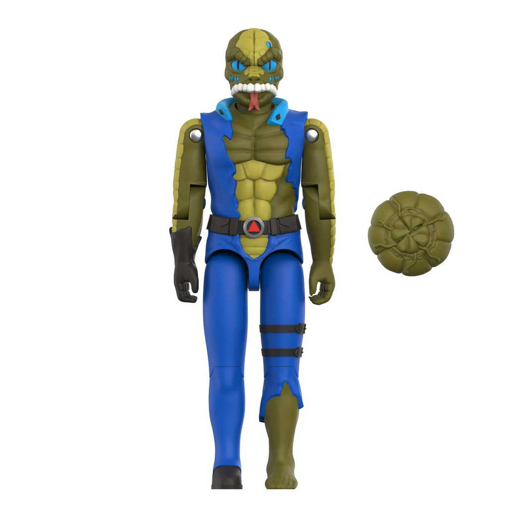 Cobra Commander Once A Man ReAction+ figure front view white background with Spore Pod accessory – Super7 G.I. Joe Movie