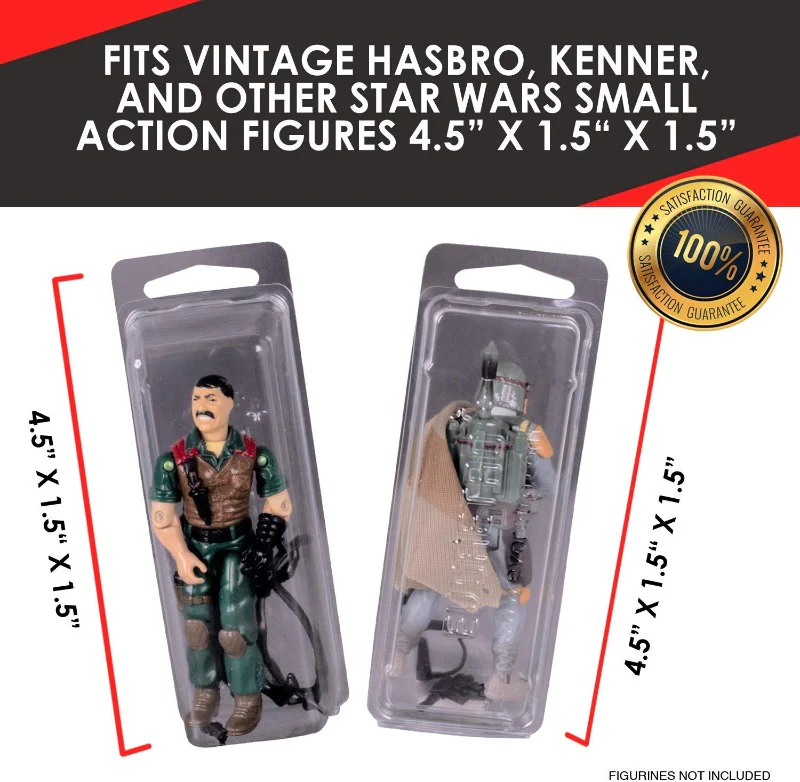 Perfect fit 4.5 x 1.5 x 1.5 inches for vintage Hasbro Kenner Star Wars small action figures