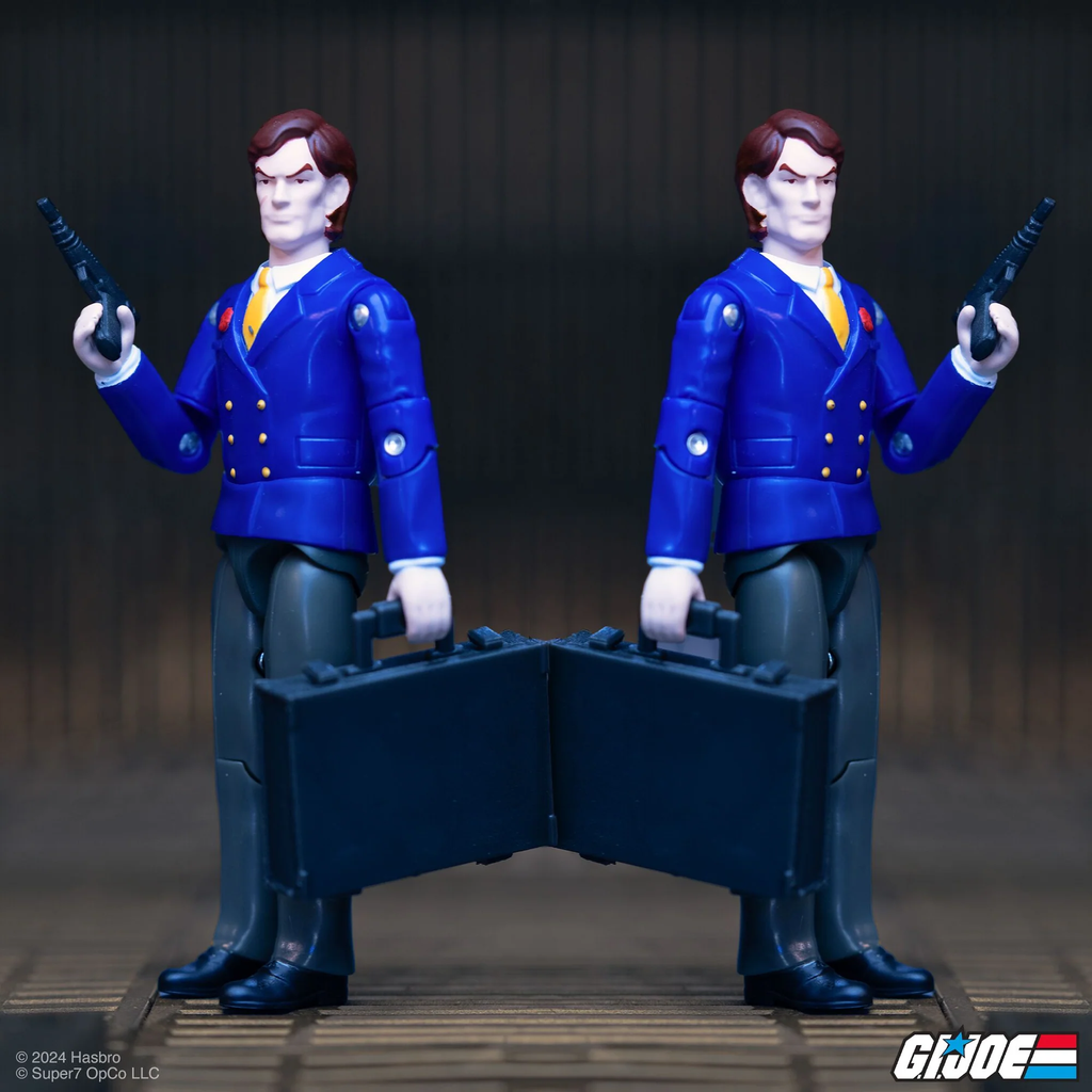 Tomax and Xamot ReAction+ figures with Cobra Elite Pistols and Covert Document Briefcases – Super7 G.I. Joe