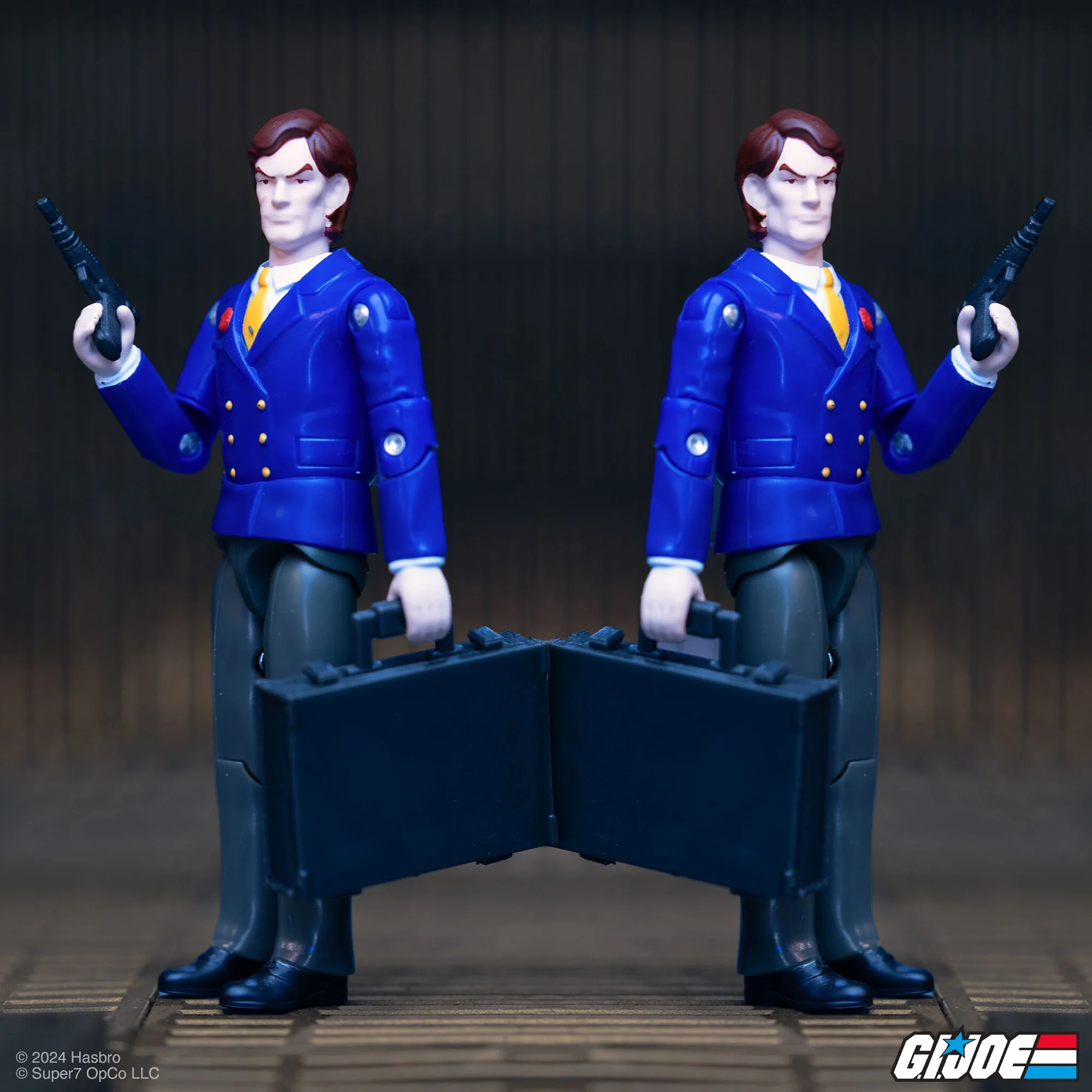 Tomax and Xamot ReAction+ figures with Cobra Elite Pistols and Covert Document Briefcases – Super7 G.I. Joe